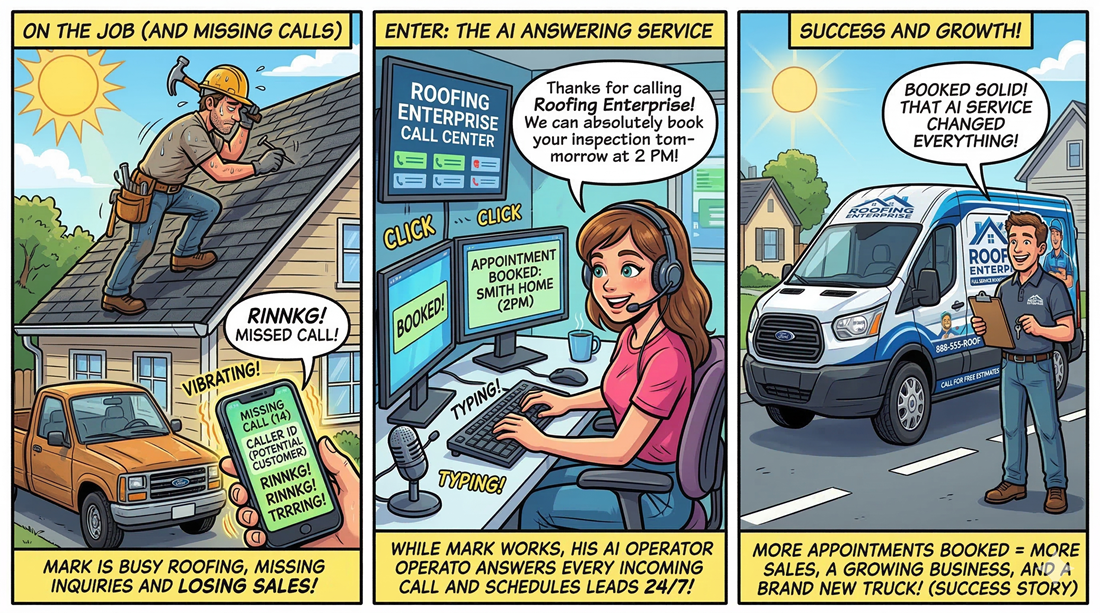 AI roofer comic
